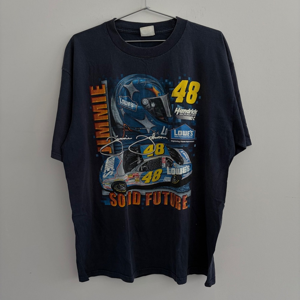 Chase Authentics Jimmie Johnson Lowe's Racing NASCAR T-Shirt Navy Blue Mens XL